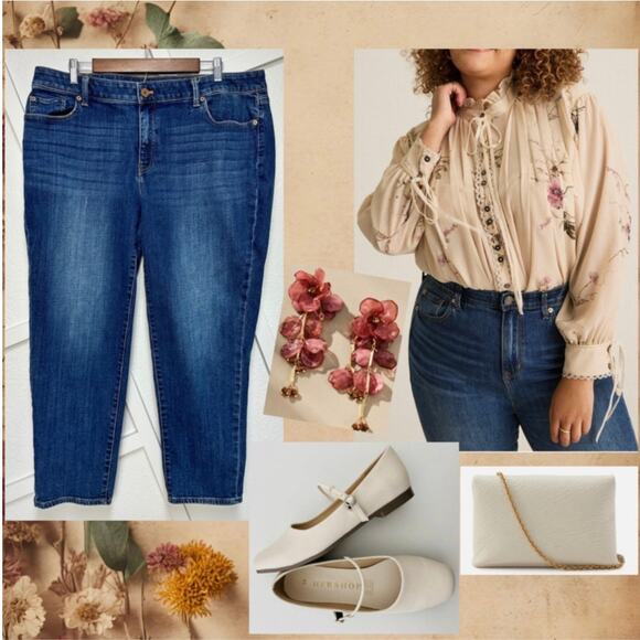 Talbots Flawless Girlfriend Curvy Jeans Tapered Ankle Comfortable Denim Sz: 16w - Picture 11 of 11